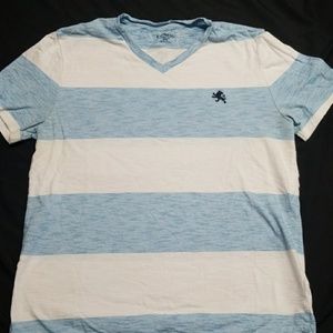 EXPRESS V-neck T-shirt Medium. White/blue